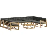 vidaXL Outdoor-Sofagarnitur mit Kissen 10 pcs Weiß und Anthrazit