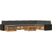 vidaXL Outdoor-Sofagarnitur 9 stk. Natur und Anthrazit