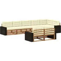 vidaXL Outdoor-Sofagarnitur 8 Stk. Natur und Creme