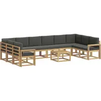 vidaXL Outdoor-Sofagarnitur 11 stk. Weiß und Anthrazit