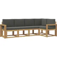 vidaXL Outdoor-Sofagarnitur 5 Stk. Weiß und Anthrazit