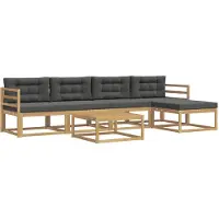 vidaXL Outdoor-Sofagarnitur 6 pcs Weiß und Anthrazit 79 x 79 x 37 cm