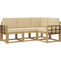 vidaXL Outdoor-Sofagarnitur 4 stk. Weiß und Beige