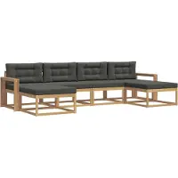 vidaXL Outdoor-Sofagarnitur 6 stk. Weiß und Anthrazit