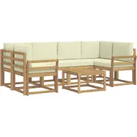 vidaXL Outdoor-Sofagarnitur 7 stk. Weiß und Creme