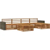 vidaXL Outdoor-Sofagarnitur 6 pcs Natur 79 x 79 x 37 cm