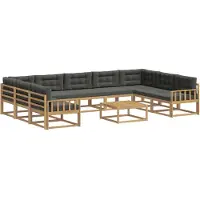 vidaXL Outdoor-Sofagarnitur mit Kissen 10 pcs Weiß und Anthrazit