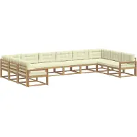 vidaXL Outdoor-Sofagarnitur 10 stk. Weiß und Creme