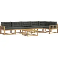 vidaXL Outdoor-Sofagarnitur 7 stk. Weiß und Anthrazit Polyester