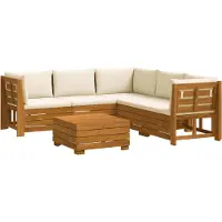 vidaXL Outdoor-Sofagarnitur mit Kissen 6 Stück Braun Massivholz Akazie