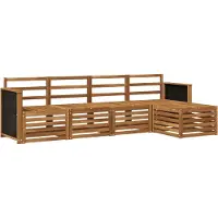 vidaXL Outdoor-Sofagarnitur 5 stk. Natur
