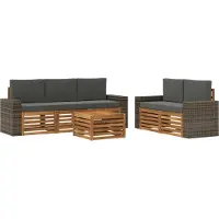 vidaXL Outdoor-Sofagarnitur 6 Stk. Natur und Anthrazit