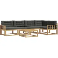 vidaXL Outdoor-Sofagarnitur 6 stk. Weiß und Anthrazit Polyester
