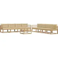 vidaXL Outdoor-Sofagarnitur 9 pcs Weiß und Beige 79 x 79 x 37 cm