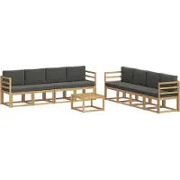 vidaXL Outdoor-Sofagarnitur 9 stk. Weiß und Anthrazit