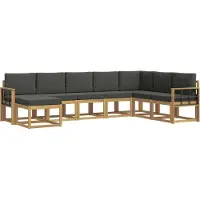 vidaXL Outdoor-Sofagarnitur mit Kissen 8 pcs Weiß und Anthrazit