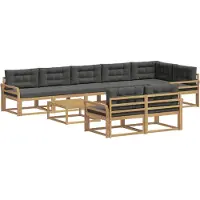 vidaXL Outdoor-Sofagarnitur 9 stk. Weiß und Anthrazit Polyester