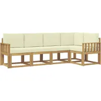vidaXL Outdoor-Sofagarnitur 5 stk. Weiß und Creme