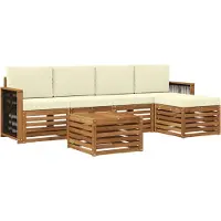 vidaXL Outdoor-Sofagarnitur 6 stk. Natur und Creme