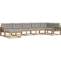vidaXL Outdoor-Sofagarnitur 7 Stk. Weiß und Hellgrau