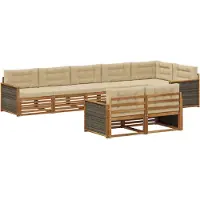 vidaXL Outdoor-Sofagarnitur 8 stk. Natur und Beige