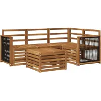 vidaXL Outdoor-Sofagarnitur 5 stk. Natur Polyester