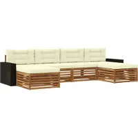 vidaXL Sofagarnituren mit Kissen 6 pcs Massivholz Akazie