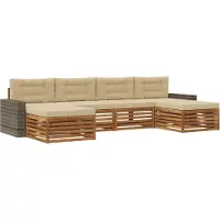 vidaXL Sofagarnituren mit Kissen 6 pcs Massivholz Akazie