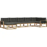 vidaXL Outdoor-Sofagarnitur 7 Stk. Weiß und Anthrazit