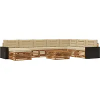 vidaXL Outdoor-Sofagarnitur 9 stk. Natur und Beige Massivholz Akazie