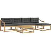 vidaXL Outdoor-Sofagarnitur 6 Stk. Weiß und Anthrazit Polyester