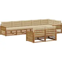 vidaXL Outdoor-Sofagarnitur 8 stk. Natur und Beige