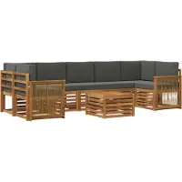 vidaXL Outdoor-Sofagarnitur 8 Stk. Natur und Anthrazit
