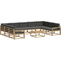 vidaXL Outdoor-Sofagarnitur 10 stk. Weiß und Anthrazit