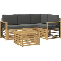 vidaXL Outdoor-Sofagarnitur 5 pcs Weiß und Anthrazit 59 x 59 x 37 cm