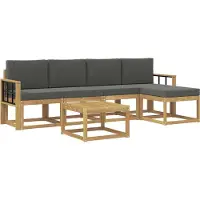 vidaXL Outdoor-Sofagarnitur mit Kissen 6 pcs Weiß und Anthrazit