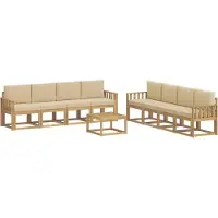 vidaXL Outdoor-Sofagarnitur 9 stk. Weiß und Beige