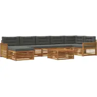 vidaXL Outdoor-Sofagarnitur 8 Stk. Natur und Anthrazit