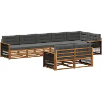 vidaXL Outdoor-Sofagarnitur 8 stk. Natur und Anthrazit