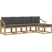 vidaXL Outdoor-Sofagarnitur mit Kissen 5 pcs Weiß und Anthrazit