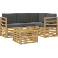 vidaXL Outdoor-Sofagarnitur 5 pcs Weiß und Anthrazit 59 x 59 x 37 cm