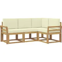 vidaXL Outdoor-Sofagarnitur 4 stk. Weiß und Creme