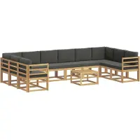 vidaXL Outdoor-Sofagarnitur 11 Stk. Weiß und Anthrazit