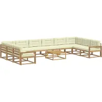 vidaXL Outdoor-Sofagarnitur 11 stk. Weiß und Creme