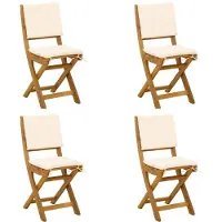 vidaXL Außen Bistro-Stühle 4 Stk. Cremeweiß Massivholz Akazie