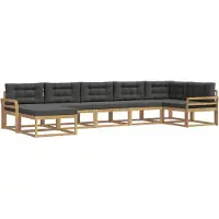 vidaXL Outdoor-Sofagarnitur 7 stk. Weiß und Anthrazit