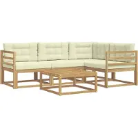 vidaXL Outdoor-Sofagarnitur 5 pcs Weiß und Creme 79 x 79 x 37 cm