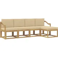vidaXL Outdoor-Sofagarnitur 5 stk. Weiß und Beige