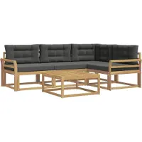 vidaXL Outdoor-Sofagarnitur 5 stk. Weiß und Anthrazit Polyester