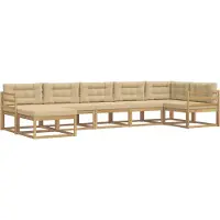vidaXL Outdoor-Sofagarnitur 7 stk. Weiß und Beige